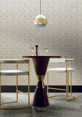 Ronald Redding Designs Empire Diamond Silver/Taupe Wallpaper