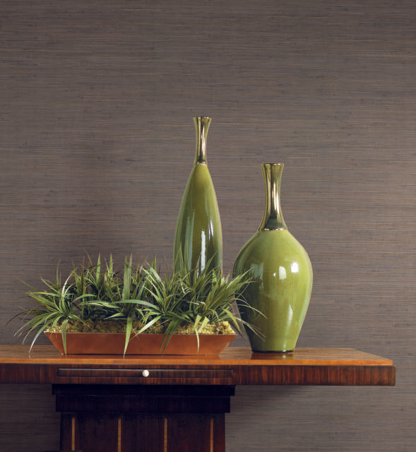 Ronald Redding Designs Threaded Jute Brown Wallpaper