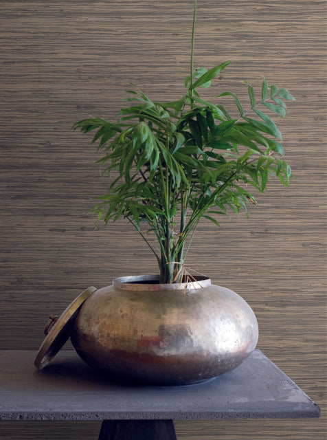 Ronald Redding Designs Threaded Jute Gray/Off White Wallpaper