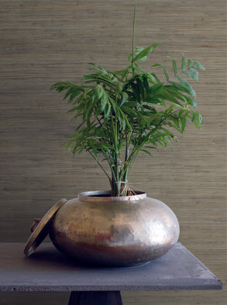 Ronald Redding Designs Threaded Jute Green Wallpaper