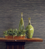 Ronald Redding Designs Threaded Jute Navy Wallpaper