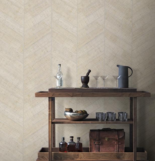 Ronald Redding Designs Atelier Herringbone White Wallpaper