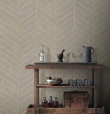 Ronald Redding Designs Atelier Herringbone Poff White Wallpaper