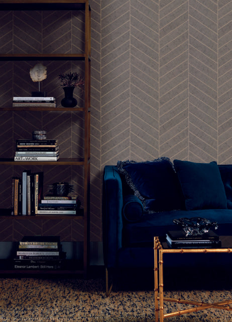 Ronald Redding Designs Atelier Herringbone Gray Wallpaper