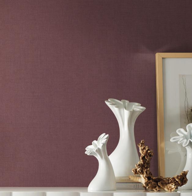 York Gesso Weave Burgundy Wallpaper