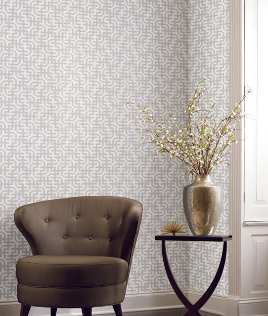 Ronald Redding Designs Dynastic Lattice White Wallpaper