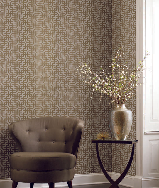 Ronald Redding Designs Dynastic Lattice Gold Wallpaper
