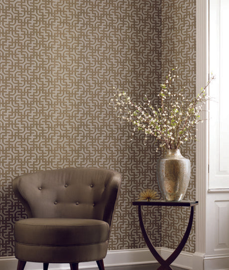 Ronald Redding Designs Dynastic Lattice Gold Wallpaper