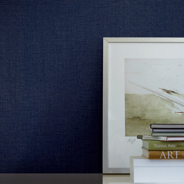Ronald Redding Designs Diplomacy Weave Blue Wallpaper