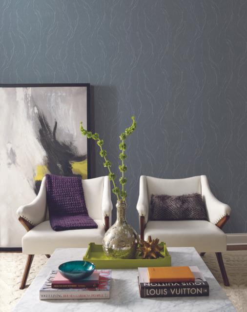 York Wallcoverings Upstream Charcoal Wallpaper