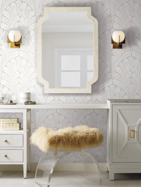 York Shell Damask Cream/Pearl Wallpaper