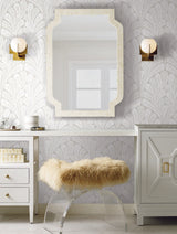 York Shell Damask Cream/Pearl Wallpaper