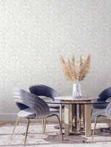 York Shell Damask Cream/Pearl Wallpaper