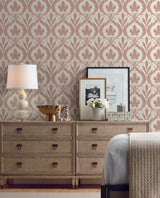 York Adirondack Damask Brown/Beige Wallpaper
