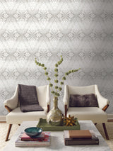 York Modern Ombre Damask Gray Wallpaper