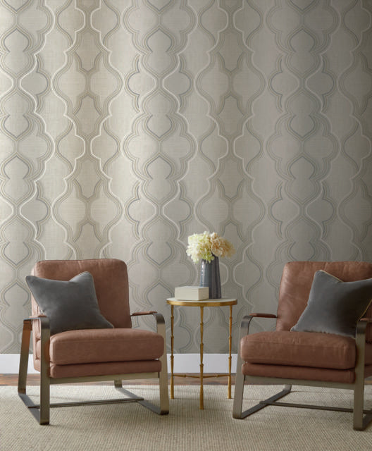 York Modern Ombre Damask Neutral Wallpaper