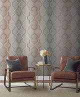 York Modern Ombre Damask Brown Wallpaper