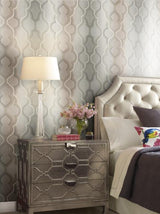York Modern Ombre Damask Brown Wallpaper