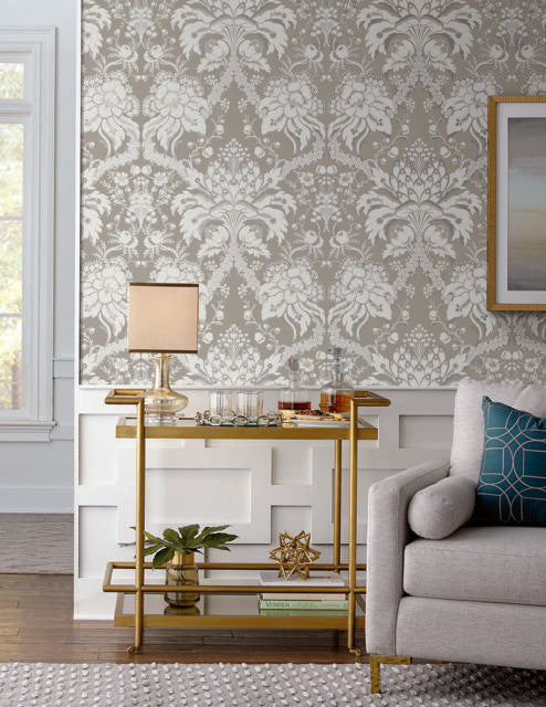 York French Artichoke Dam Beige Wallpaper