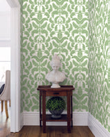 York Royal Fern Damask Green Wallpaper