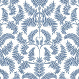 York Wallcoverings Royal Fern Damask Blue Wallpaper