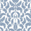 York Wallcoverings Royal Fern Damask Blue Wallpaper