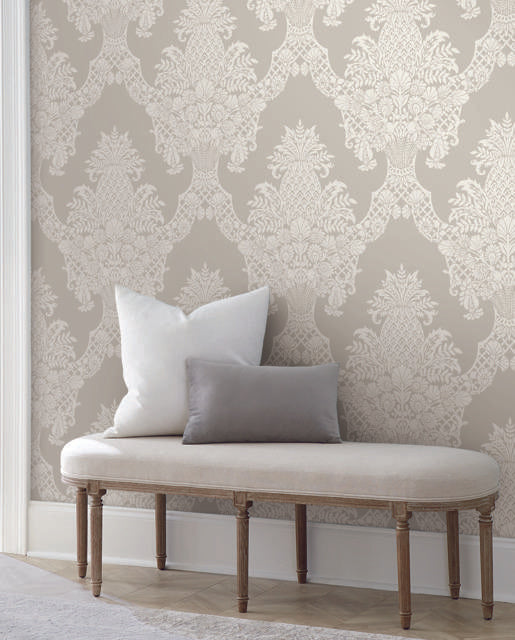 York Pineapple Plantation Taupe Wallpaper