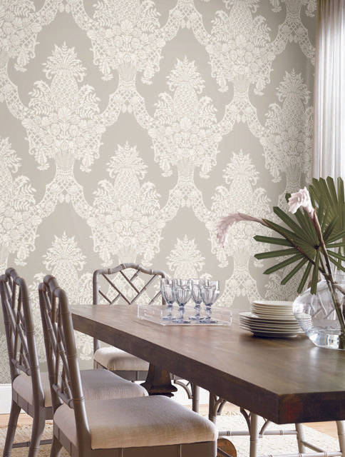 York Pineapple Plantation Taupe Wallpaper