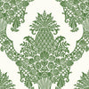 York Signet Medallion Dam Green/White Wallpaper
