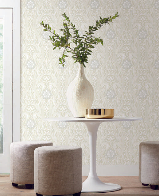 York Gatsby Damask Beige Wallpaper