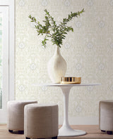 York Gatsby Damask Beige Wallpaper