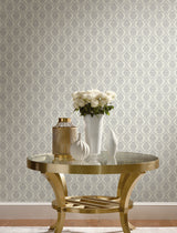 York Petite Ogee Taupe Wallpaper