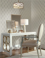 York Petite Ogee Taupe Wallpaper