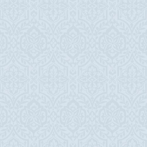 York Cathedral Damask Blue Wallpaper