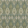 G P & J Baker Ikat Bokhara Linen Emerald Fabric