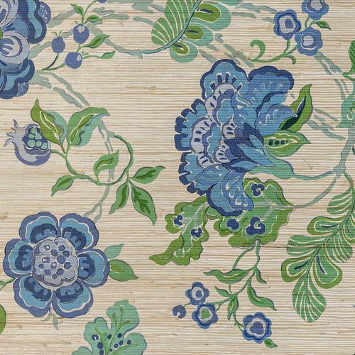 Lee Jofa SOMERSET GRASSCLOTH BLUE Wallpaper