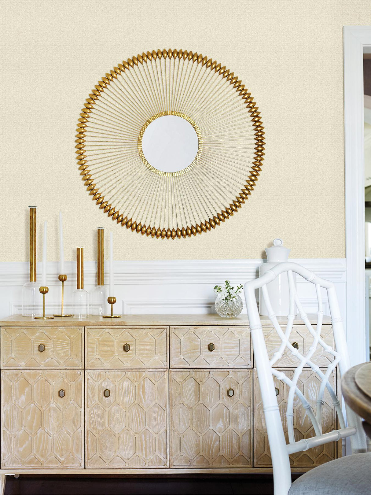 Brewster Home Fashions Advantage Radiance Geometrics Cream Wallpaper