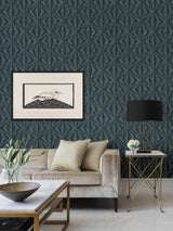 Brewster Home Fashions Monge Blue Geometric Wallpaper