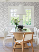 Brewster Home Fashions Advantage Windsong Leaves Silver Wallpaper