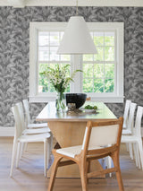 Brewster Home Fashions Advantage Windsong Leaves Grey Wallpaper
