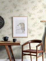 Brewster Home Fashions Advantage Windsong Leaves White Wallpaper