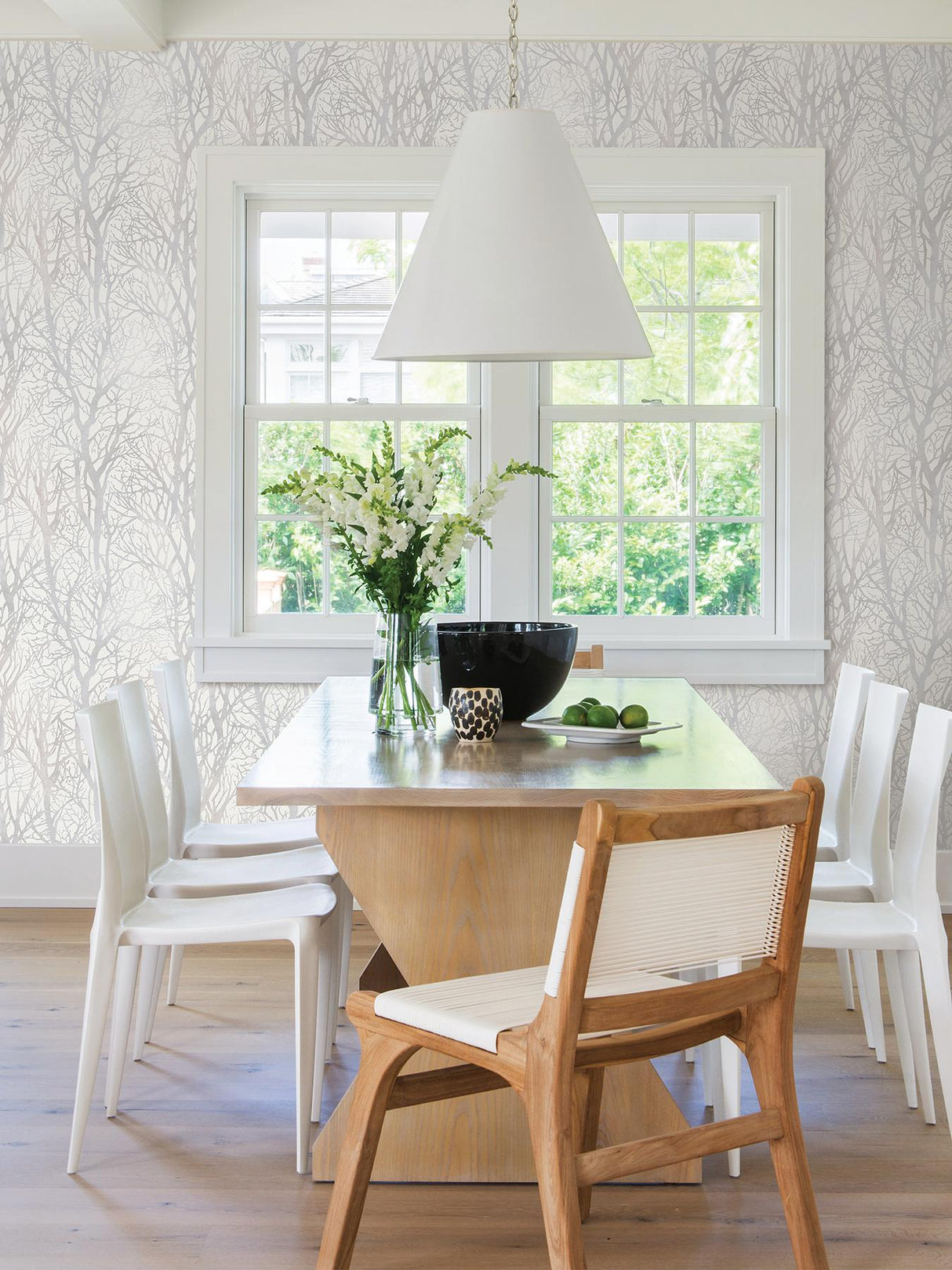 Brewster Home Fashions Advantage Windsong Trees Cream Wallpaper