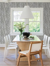 Brewster Home Fashions Advantage Windsong Trees Grey Wallpaper