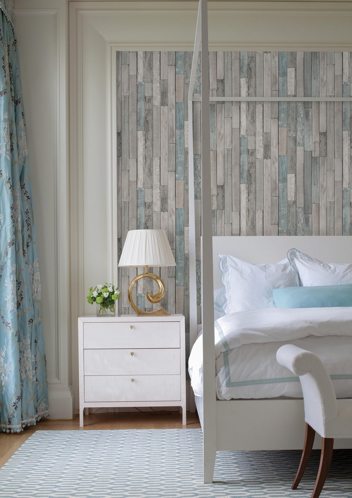 Brewster Home Fashions Barn Board Grey Thin Plank Wallpaper