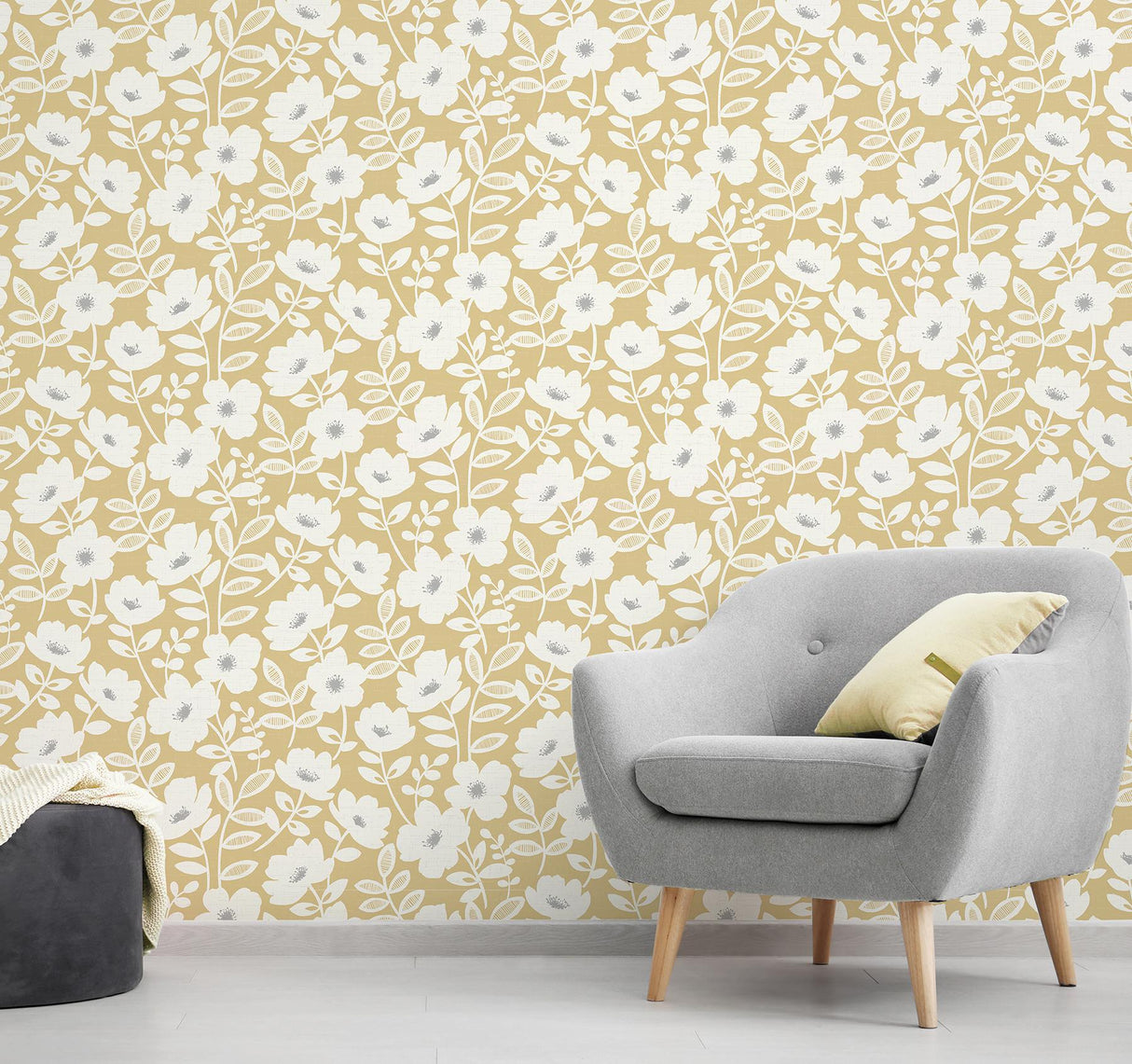 Brewster Home Fashions Brewster Brewster Essentials Uw24774 Mustard Wallpaper