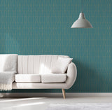 Brewster Home Fashions Leveque Teal Deco Diamond Geo Wallpaper