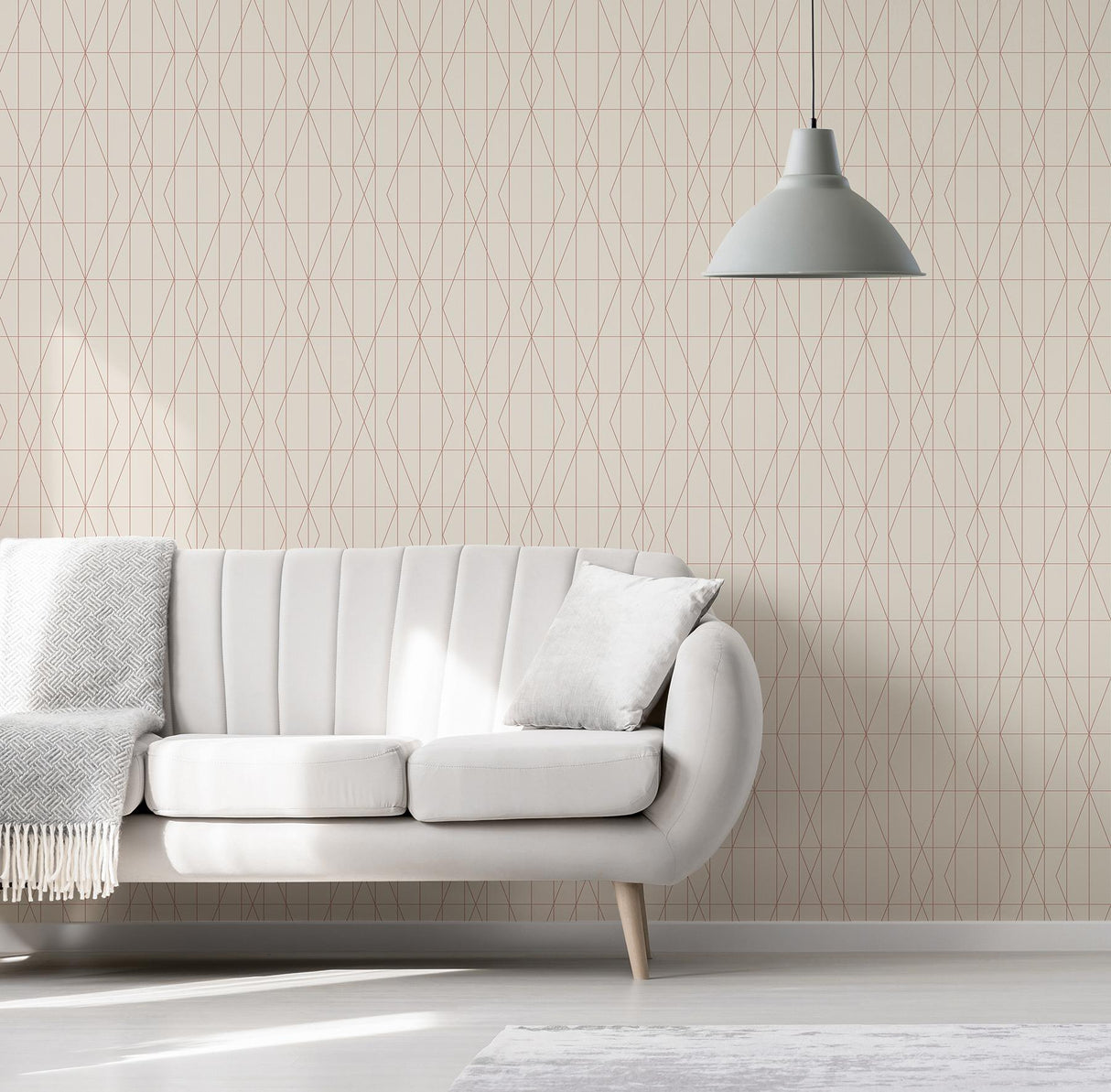 Brewster Home Fashions Leveque Cream Deco Diamond Geo Wallpaper