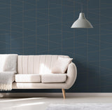 Brewster Home Fashions Fairmont Blue Deco Fracture Wallpaper