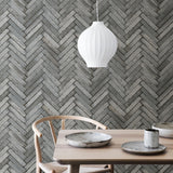 Brewster Home Fashions Arrow Grey Diagonal Slate Wallpaper