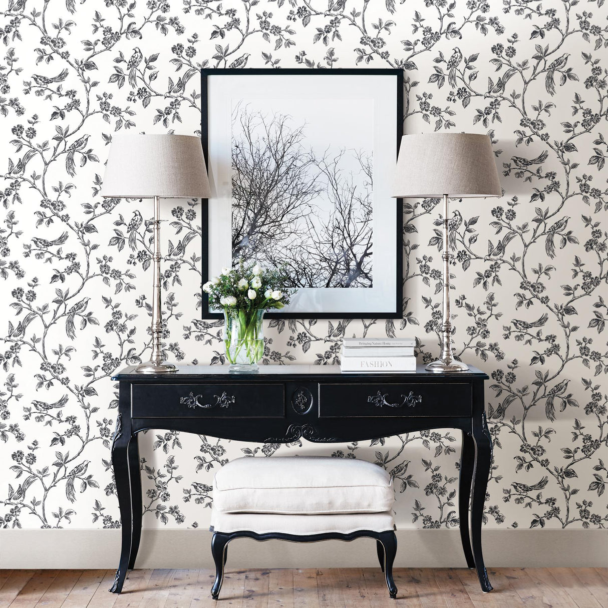 Brewster Home Fashions Advantage  Shades Of Grey 2836-24976 Black Wallpaper